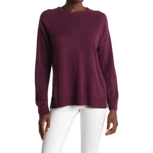 Sweet Romeo Modern Girl Sweater Womens S Small Plum Rib Raglan Sleeve Pullover